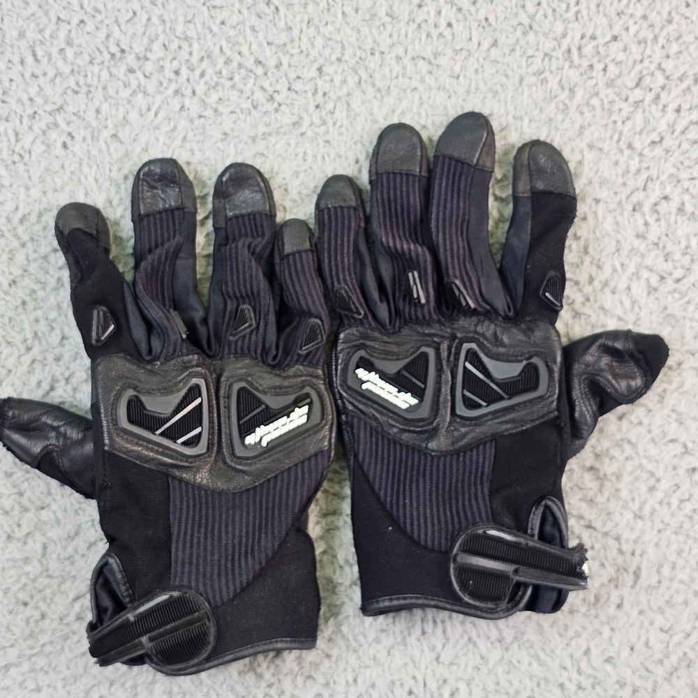 Speed And Strength Motorcycle Gloves Mens XL Black Leather Armored Vented Road